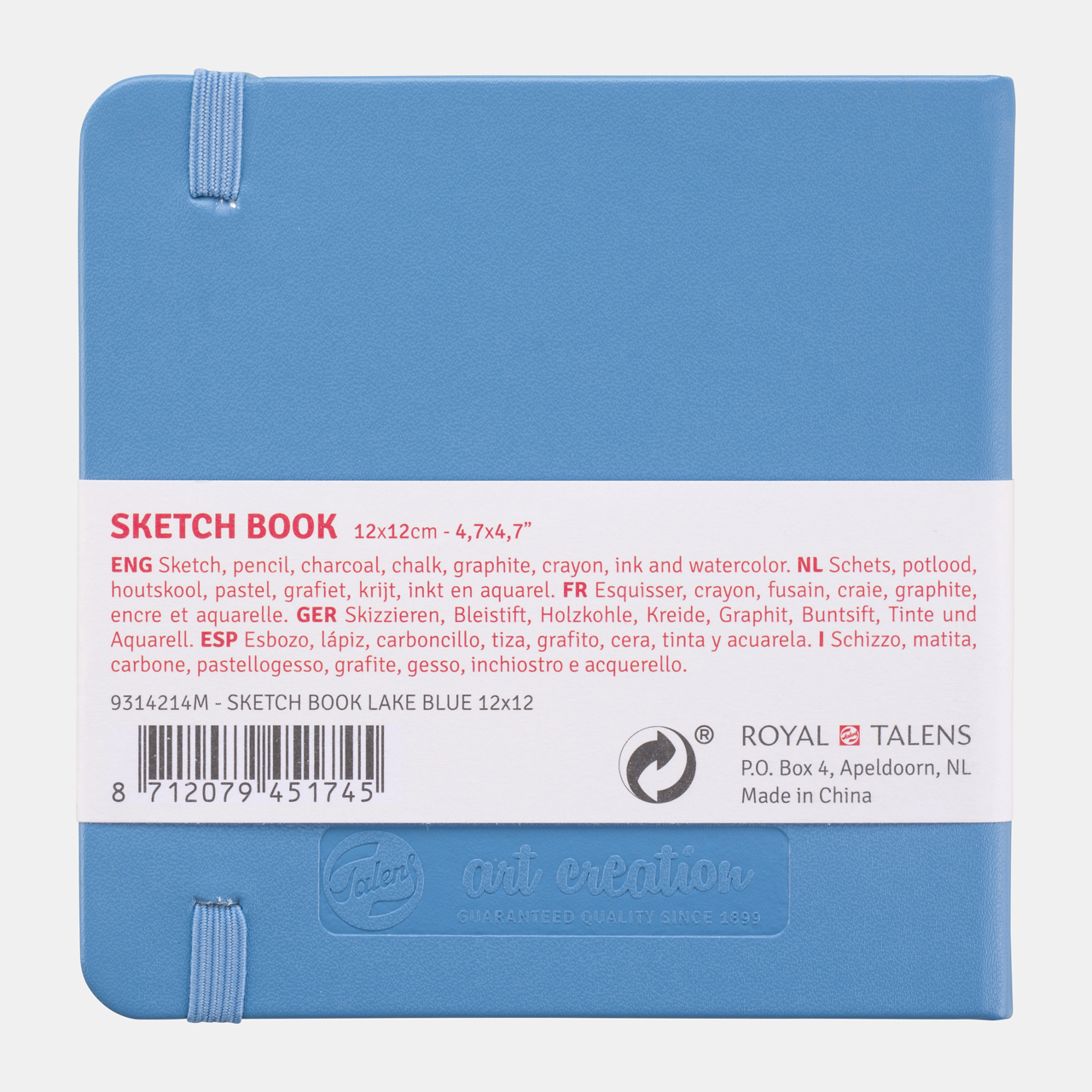 Caiet de schițe Talens Art Creation Light Blue 12 x 12 cm, 140 g, 80 file