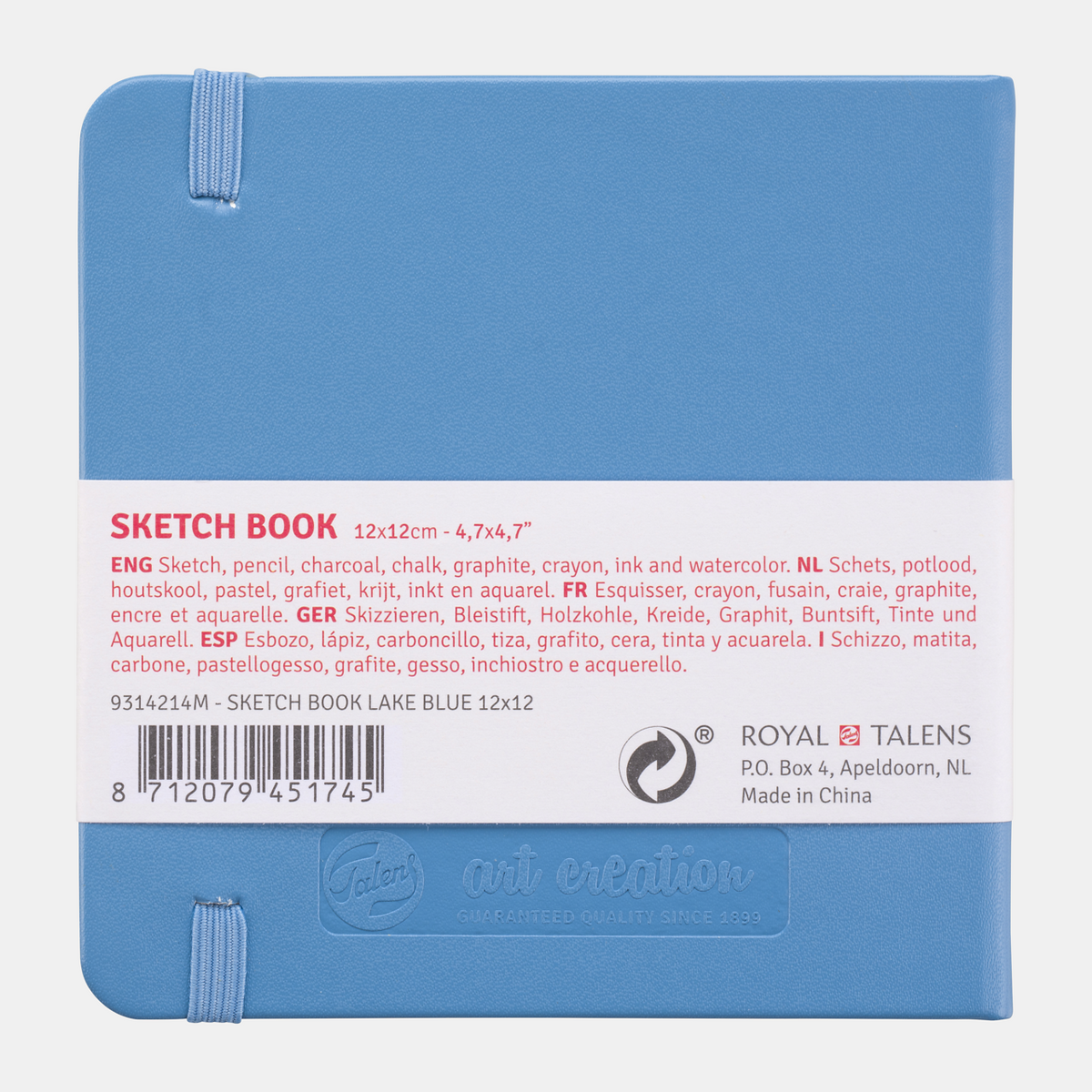 Caiet de schițe Talens Art Creation Light Blue 12 x 12 cm, 140 g, 80 file