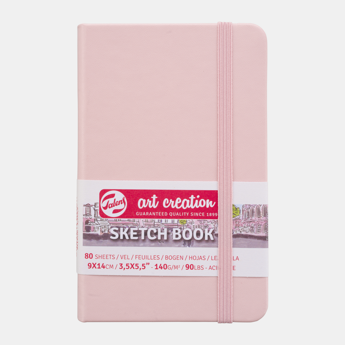 Caiet de schițe ROYAL TALENS Art Creation Pastel Pink 9 x 14 cm, 140 g, 90 file, copertă dură