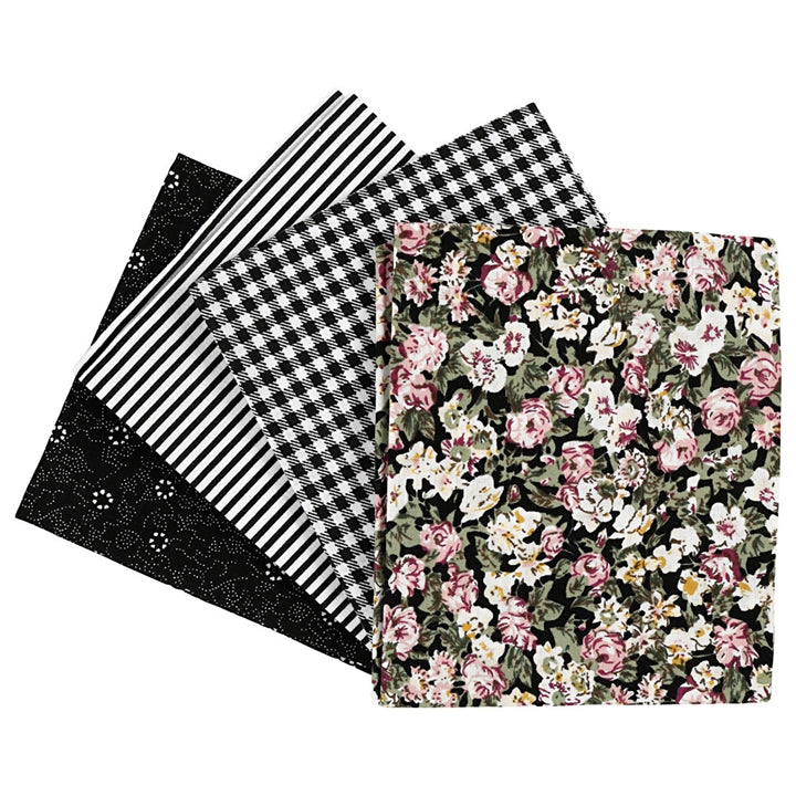 tesatura patchwork negru 4 buc 45 x 55 cm ro cch441834