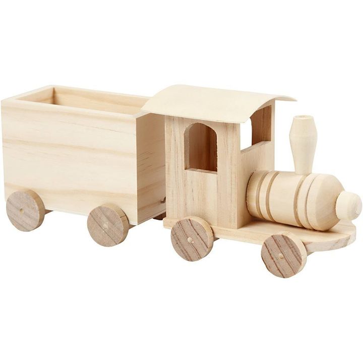 trenuleț din lemn pentru decorat 22 cm