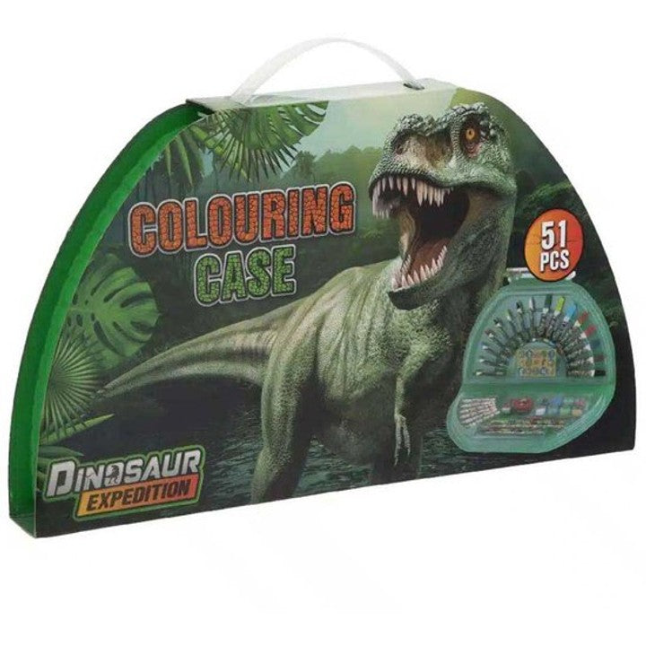 trusa de colorat dino semicirculara 51 buc