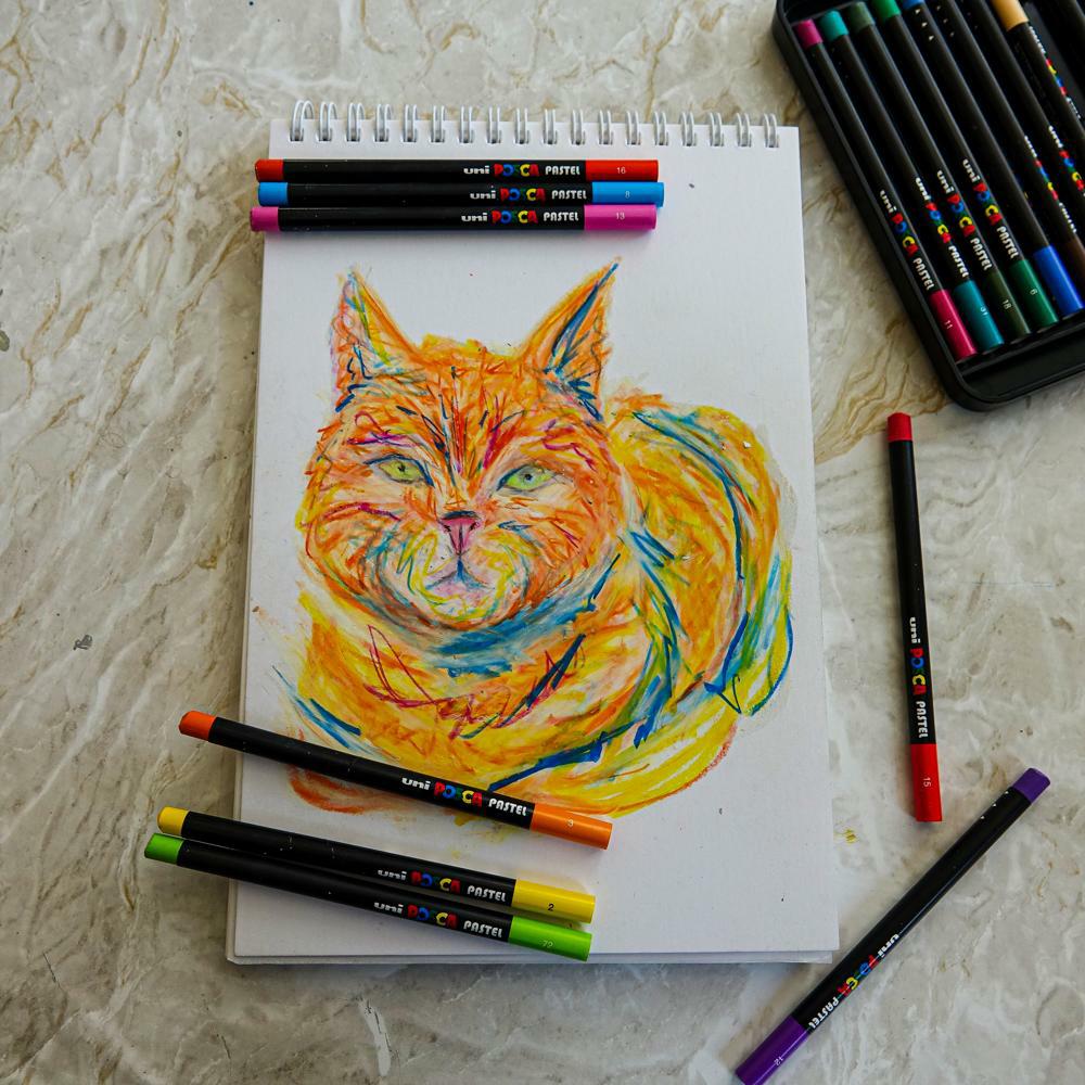 Pasteluri cerate Posca KPA-100 24C, set, culori asortate