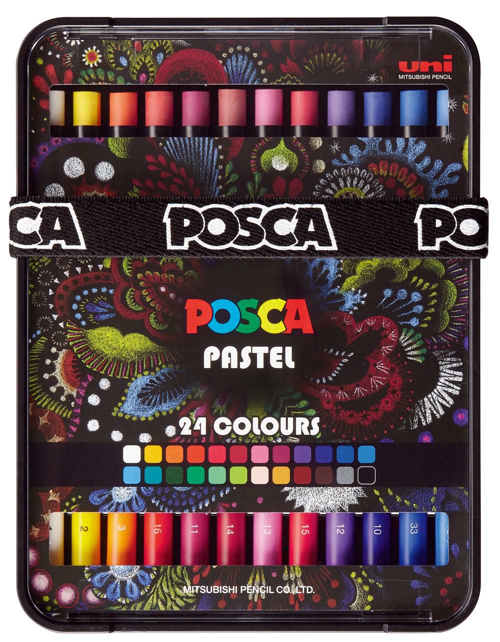 Pasteluri cerate Posca KPA-100 24C, set, culori asortate