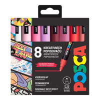 Set markere Posca PC-5M, LOVE, 1,8 - 2,5 mm, mix tonuri calde (8 buc)