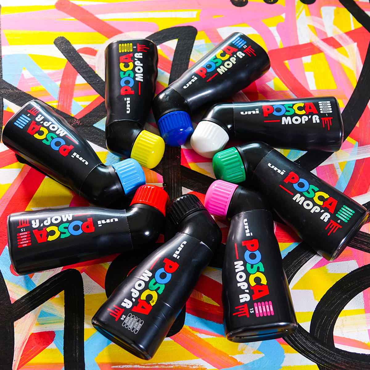 Set markere Posca PCM-22 8C MOP´R, 3 – 19 mm, culori asortate (8 buc)