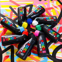 Set markere Posca PCM-22 8C MOP´R, 3 – 19 mm, culori asortate (8 buc)