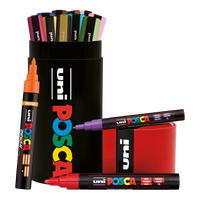 Set combinat markere Posca în cutie metalică – 13 buc (PC-3M, PC-5M, PC-5BR)
