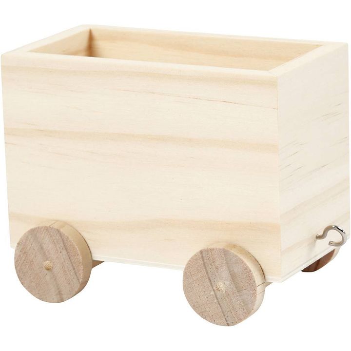 vagon de tren din lemn pentru decorare 10 cm