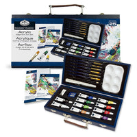 valiza set set de culori acrilice in cutie de lemn for beginners ro rlgrset acr3000