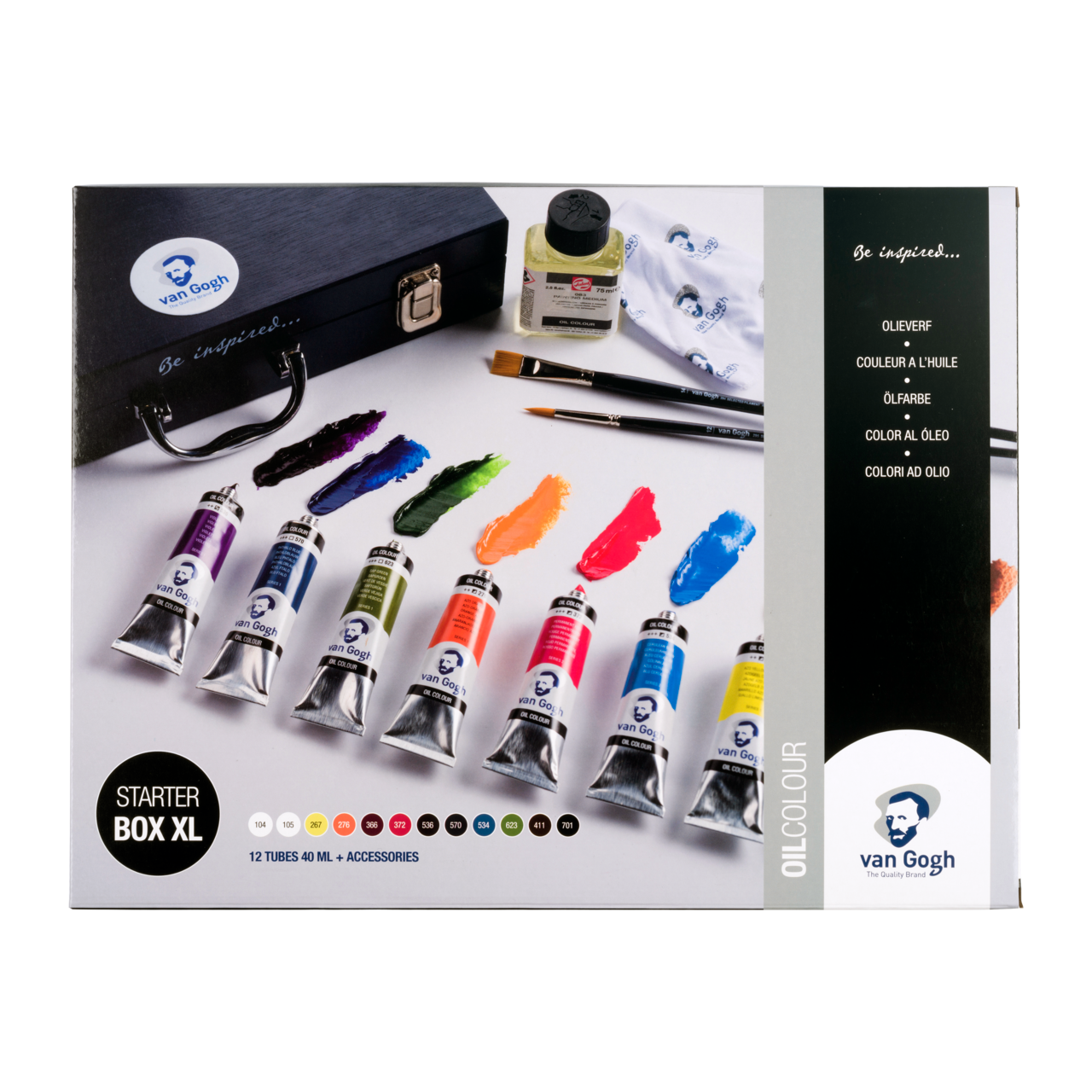 Set culori de ulei ROYAL TALENS Van Gogh cutie de pornire XL 12 x 40 ml + accesorii