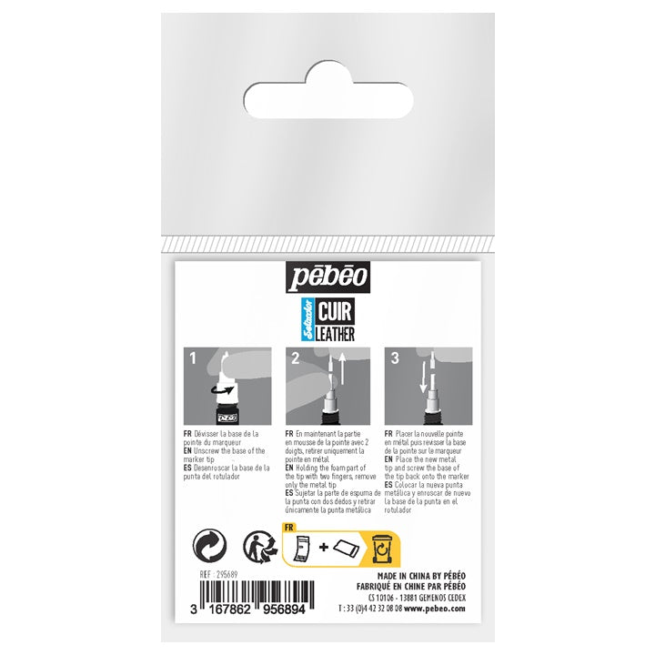 varfuri metalice de rezerva pentru markere de piele pebeo setacolor 3 buc ro pbo295689