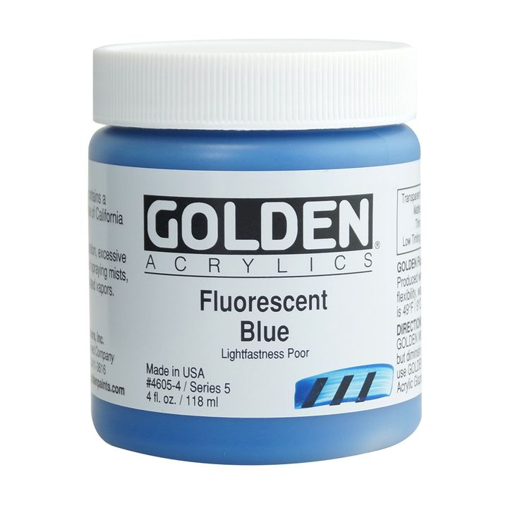 Vopsea acrilică fluorescentă cu corp greu GOLDEN – 4605 albastru