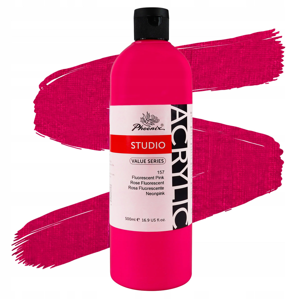 Vopsea acrilică fluorescentă Phoenix 157 roz fluorescent 500 ml
