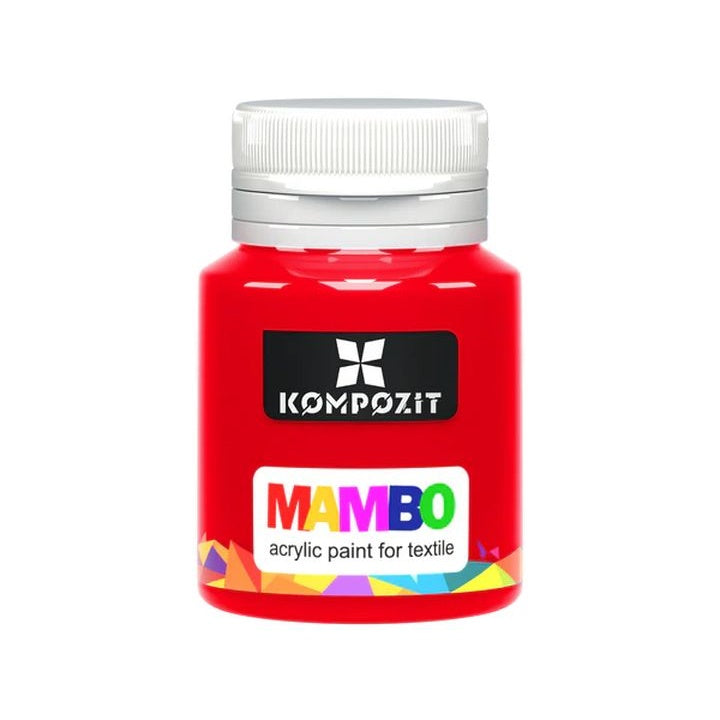 Vopsea acrilică MAMBO pentru textile și piele 20 ml - 10 Roșu
