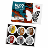 vopsea acrilica metalizata pentru decorațiuni 6x20ml rosa talent