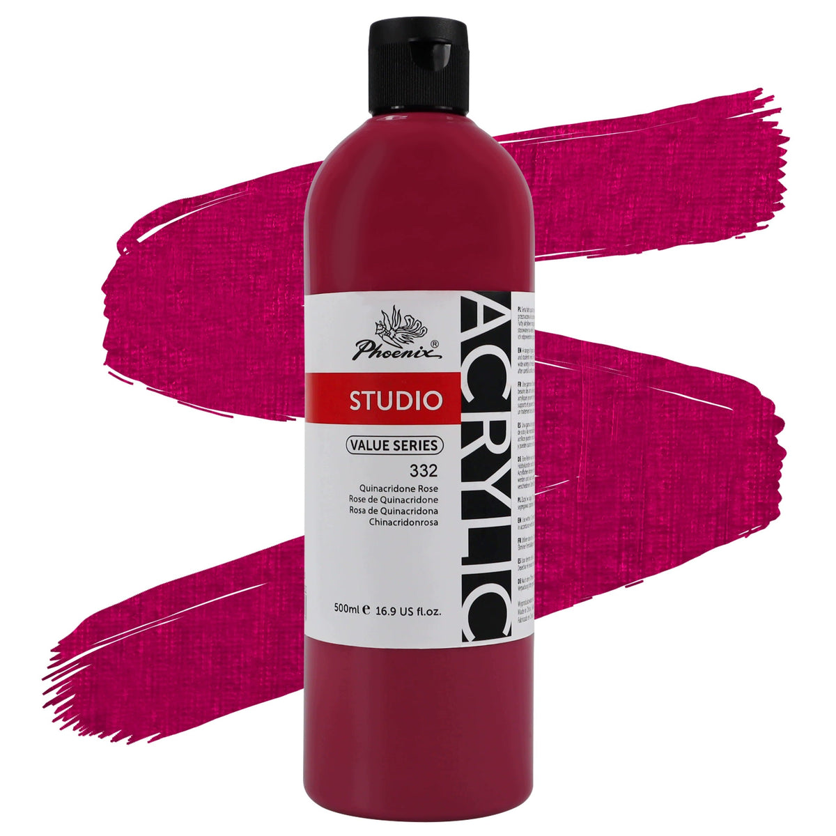 Vopsea acrilică Phoenix 332 Quinacridone Rose 500 ml