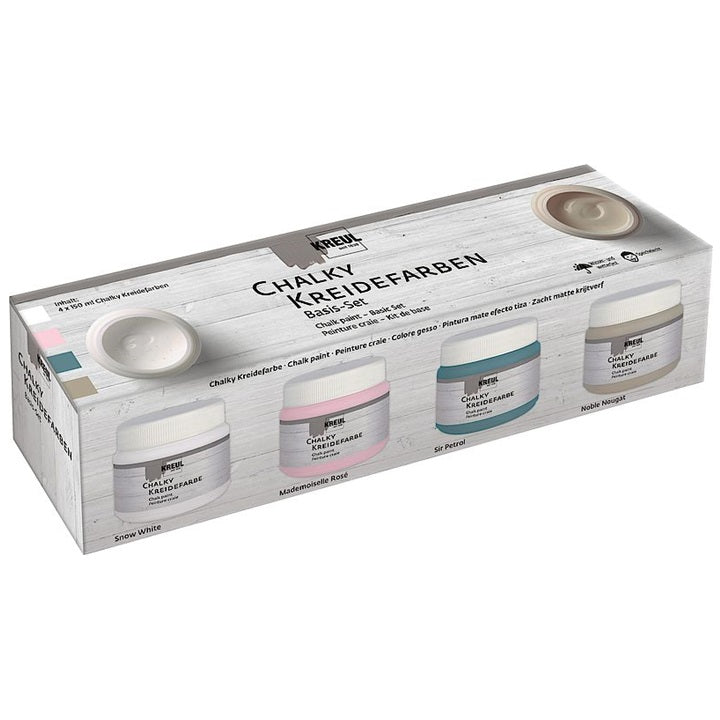 vopsea chalk paint kreul basic set 4 x 150 ml ro krl75305