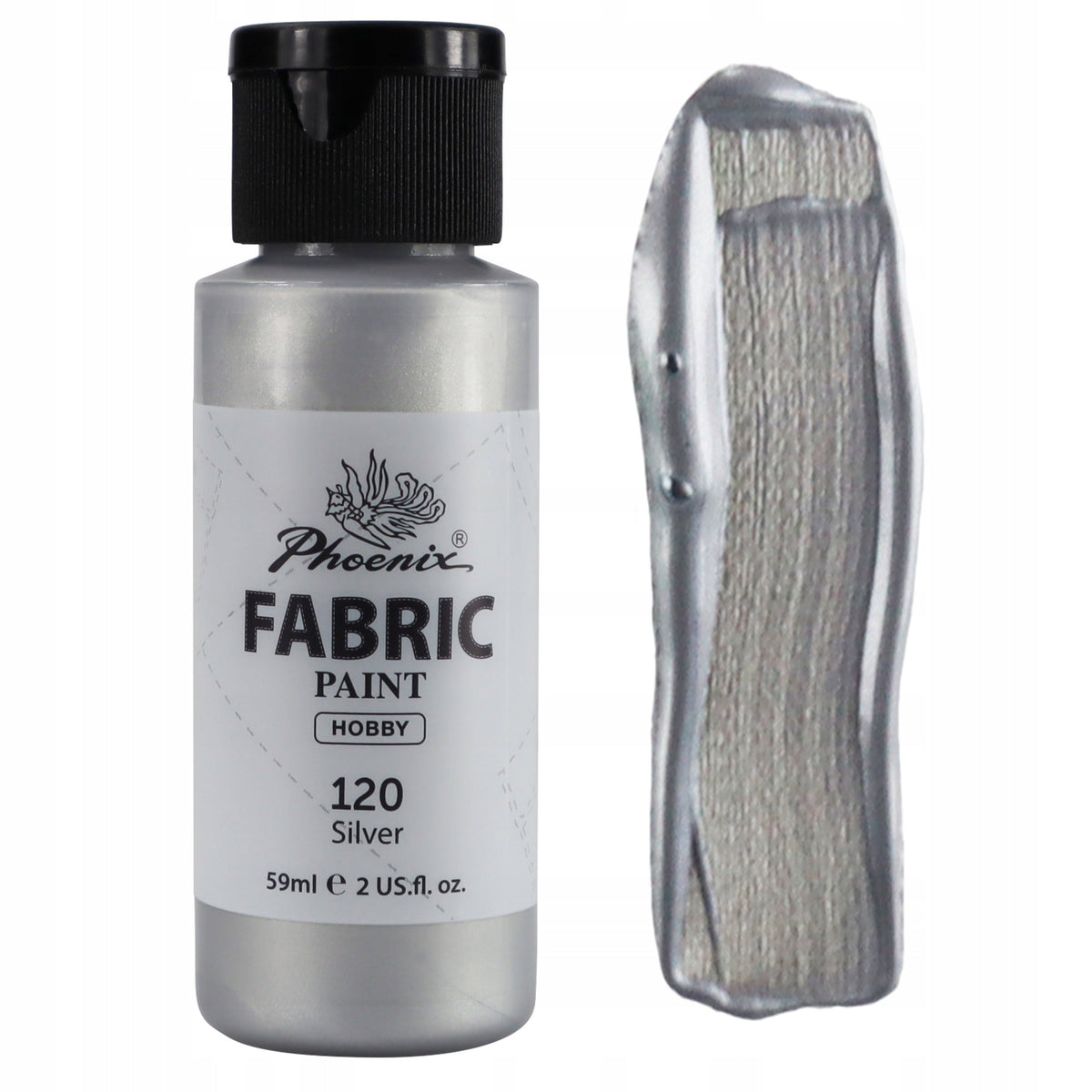 Vopsea pentru textile Phoenix 59 ml argintie 120