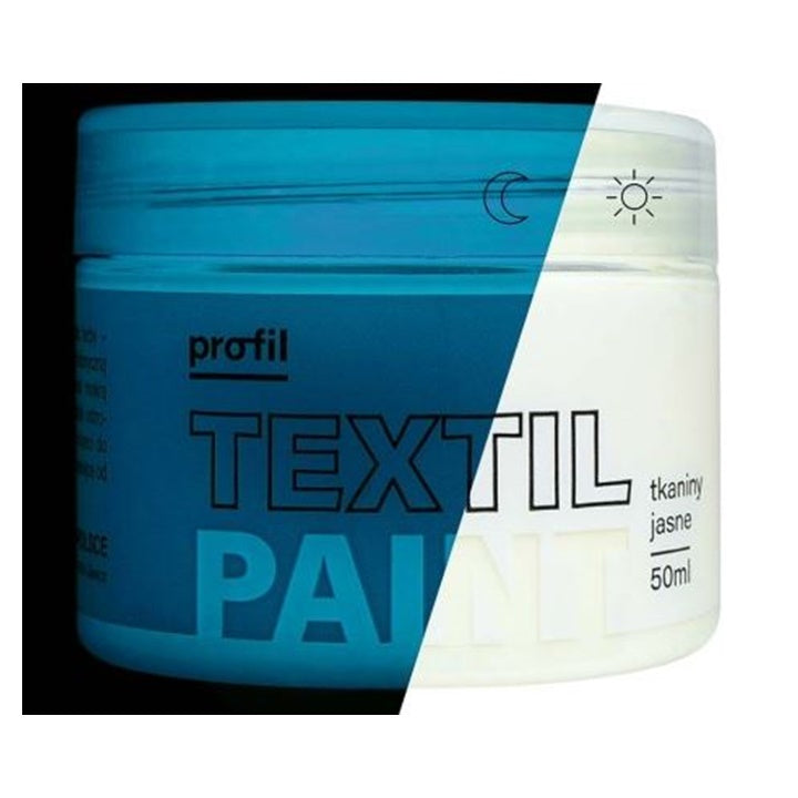 vopsea pentru textile profil care stralucește in intuneric in albastru 50 ml