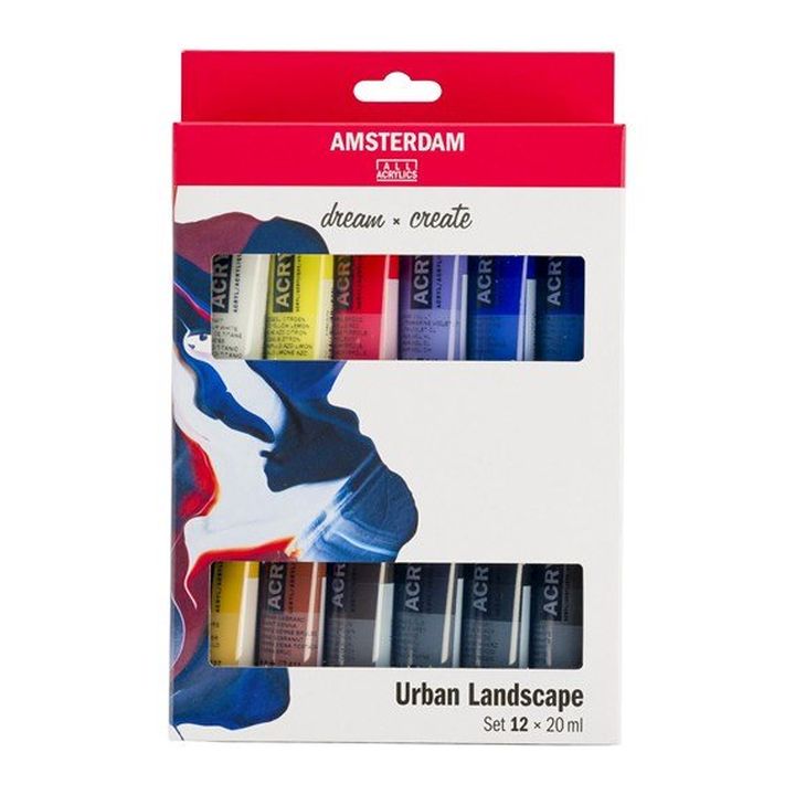 vopsele acrilice amsterdam peisaj urban set 12 x 20 ml ro rtl17820603