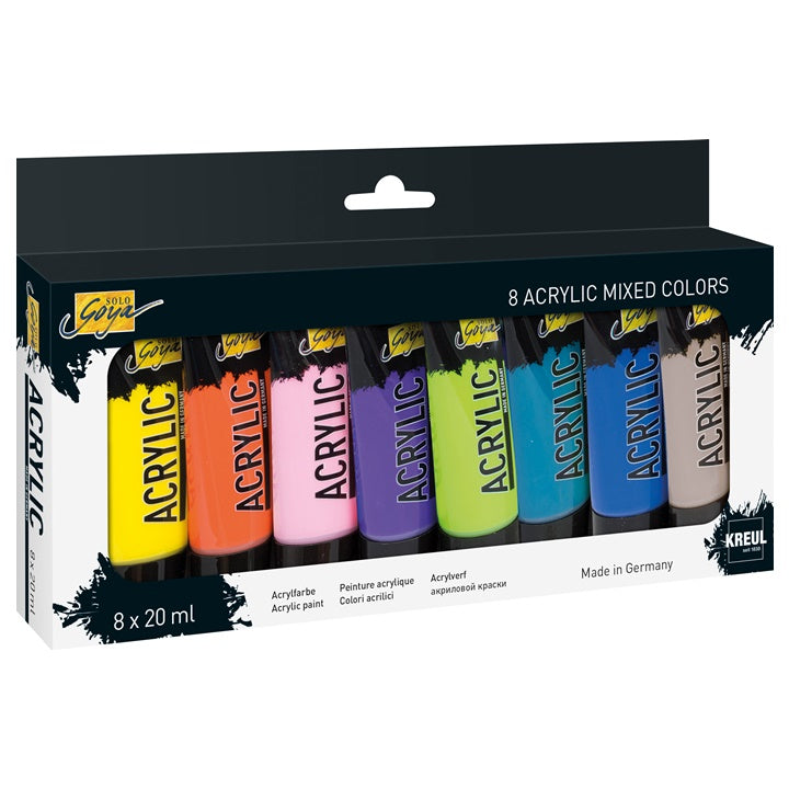 vopsele acrilice kreul solo goya set mixt 8 x 20 ml ro krl84177