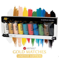 vopsele acrilice solo goya artmie gold matches set de 10 x 100 ml ro artkrlgm84198