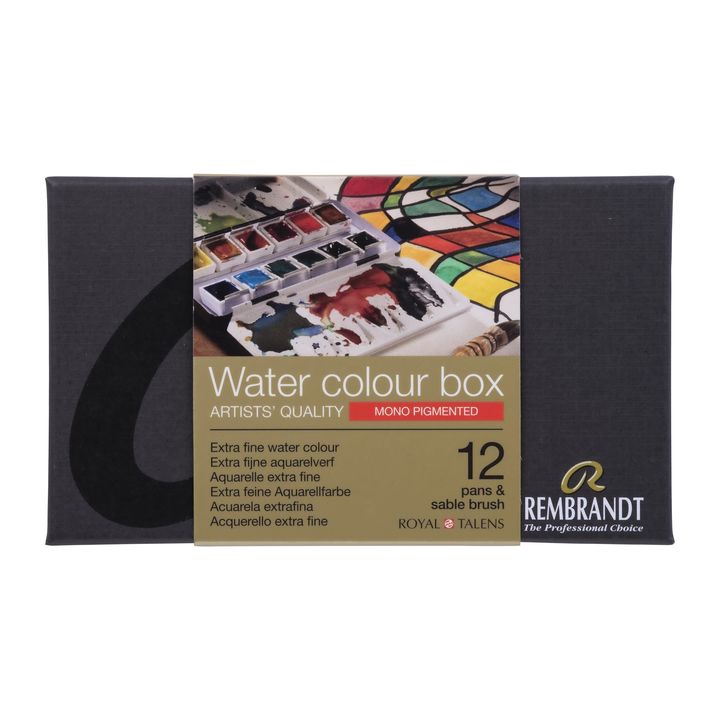 vopsele acuarela rembrandt monopigmented box cu 12 recipiente ro rtl05838690