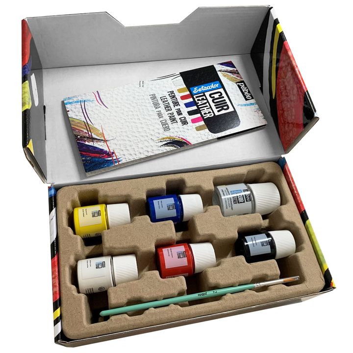 vopsele pentru piele pebeo setacolor set de pornire 7 buc ro pbo295681