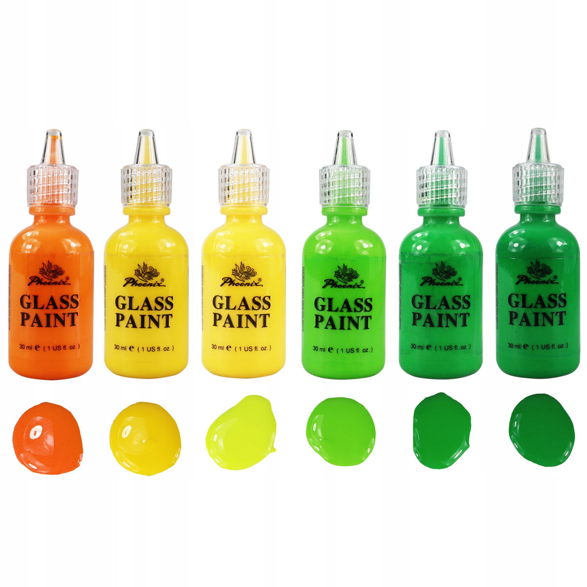 Vopsele pentru sticlă Phoenix - set 18 x 30 ml