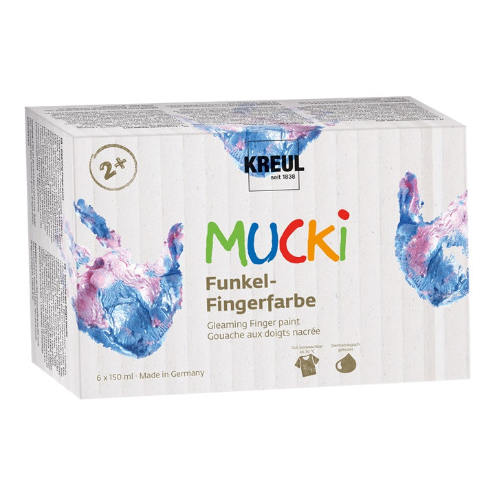vopsele stralucitoare pentru degetele copiilor mucki set de 6 x 150 ml ro krl2319