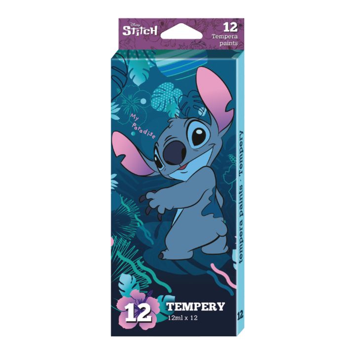 vopsele tempera disney stitch 12x12 ml ro oflr54939ptr