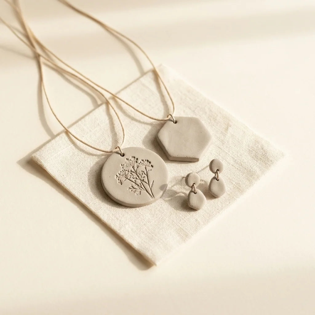 Bijuterii din pastă de modelat Clay with me — pandantive și cercei