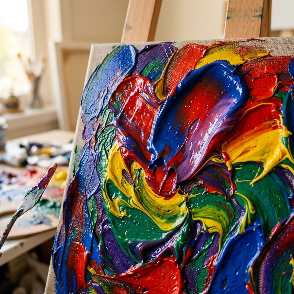 Texturi groase impasto pictate cu acrilice El Greco