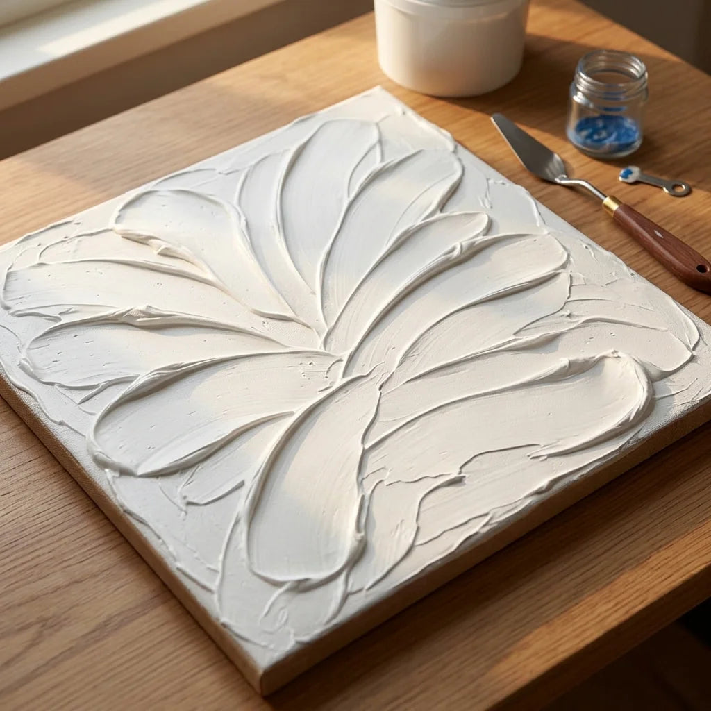 Fundal structural pentru acrilice cu pastă Butter — urme albe de cuțit de paletă