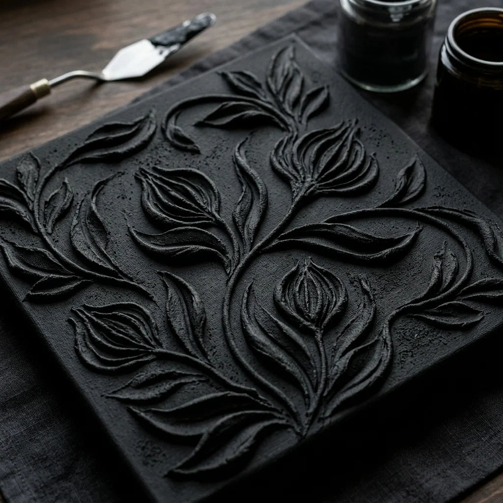 Relief sculptat negru din pastă Midnight