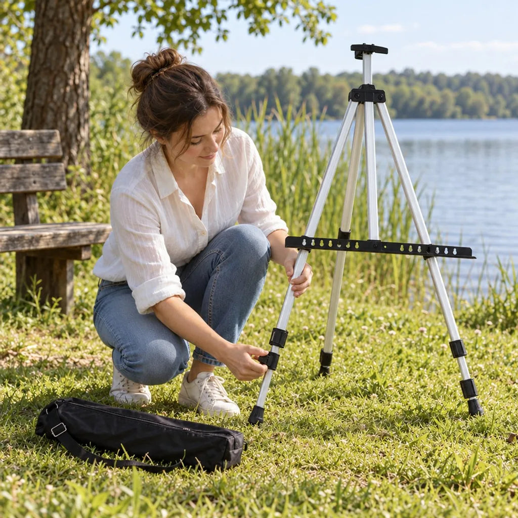 Desfacerea și echilibrarea picioarelor telescopice ale șevaletului Royal ALUMINIUM