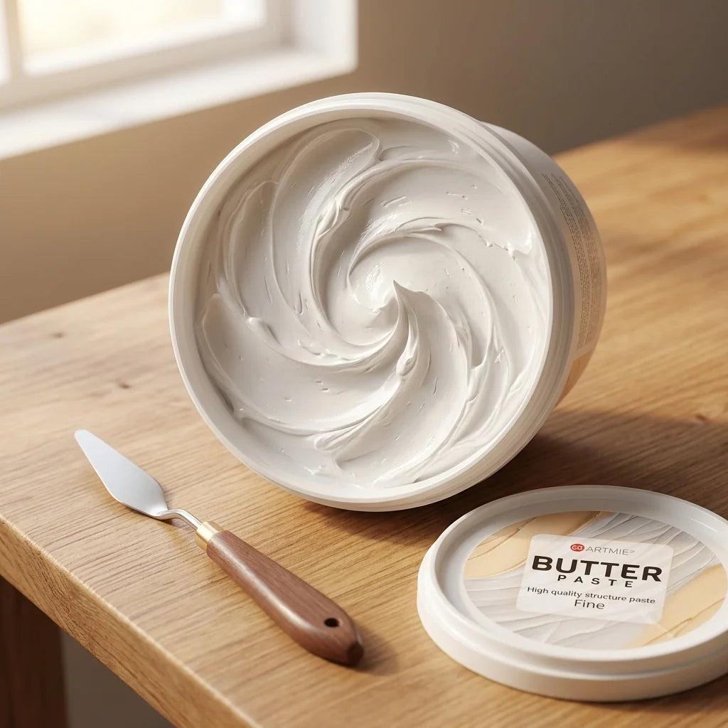 Ambalaj deschis ARTMIE Butter Paste — structura pastei vizibilă în interior
