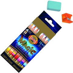 Set de 12 creioane colorate și accesorii MAGIC KOH-I-NOOR