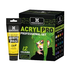 ACRYL PRO PROFESSIONAL PROFESSIONAL Set de vopsele acrilice 12x75 ml