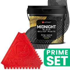 ARTMIE Midnight Black Relief Paste Set cu Art Comb