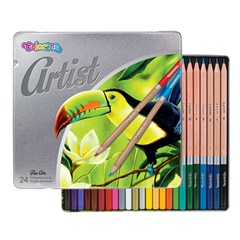 Creioane colorate Colorino Artist în cutie de tablă - set de 24