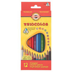 Creioane pastel triunghiulare KOH-I-NOOR / 12 buc