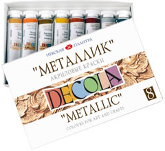 Culori acrilice metallic DECOLA 8x18 ml 