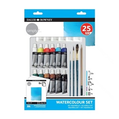 Daler Rowney Set acuarelă cu accesorii 25 buc