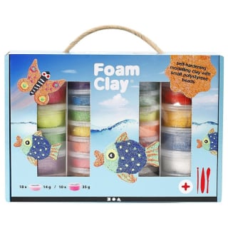 Valiză cu pastă modelatoare Foam Clay - 31 de bucăți