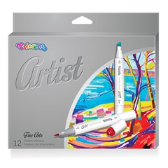 Markere pentru schițe cu două fețe Colorino Artist 12 buc