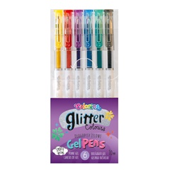 Set de 6 pixuri gel cu sclipici Colorino