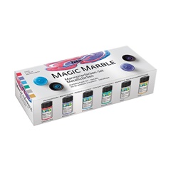 Set de culori pentru efect de marmură Kreul Magic Marble Metallic 6x20 ml
