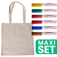 Set sac de bumbac și marker textil